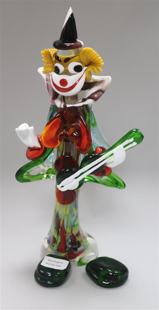 A Murano glass figure of a clown